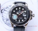 Swiss Quality Copy Rolex Yachtmaster 42MM Citizen Black Rubber Strap Watch_th.jpg